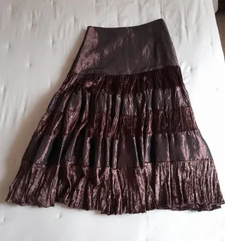 Falda marrón terciopelo y lentejuelas