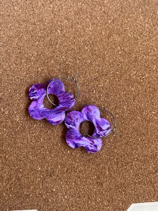 Pendientes flor arcilla polimérica artesanales