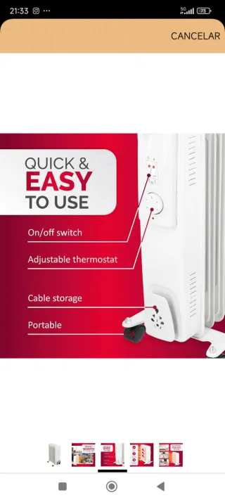 Radiador de aceite Alpina 2000W