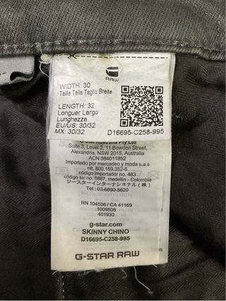 Pantalón chino hombre de G-Star Raw (W30/L32)