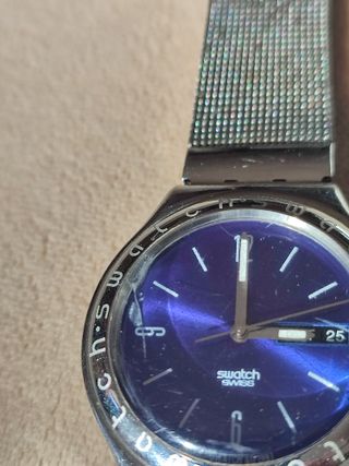Swatch Irony acero azul vintage años 90 coleccion