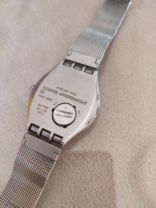 Swatch Irony acero azul vintage años 90 coleccion