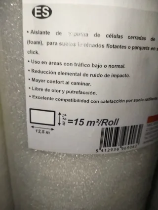 Aislante DYNAM ECO FLOOR PE 15m². Tengo 6 rollos
