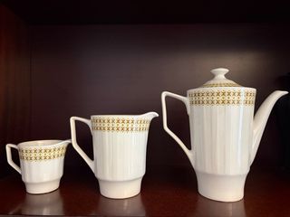 Juego café Pont porcelana vintage oro blanco