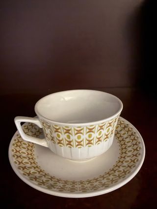 Juego café Pont porcelana vintage oro blanco