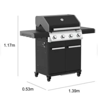 Barbacoa de gas 4 fuegos