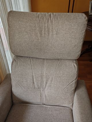 Sillón reclinable tela beige/gris Comprado en 2021