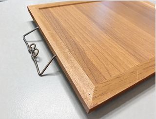 Vassoio vintage legno e ferro con Putti