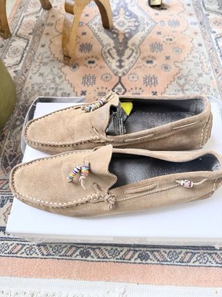 Mocasines Marrones Talla 44 con Detalles Multicolo