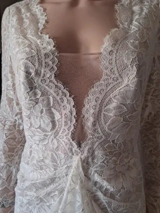 Vestido Novia BCBGMAXAZRIA Blanco Encaje