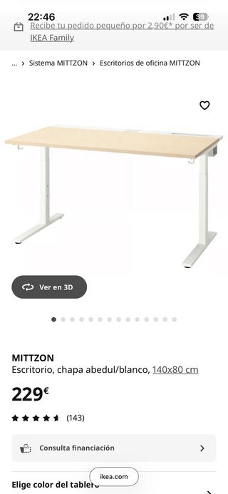 Escritorio MITTZON Ikea
