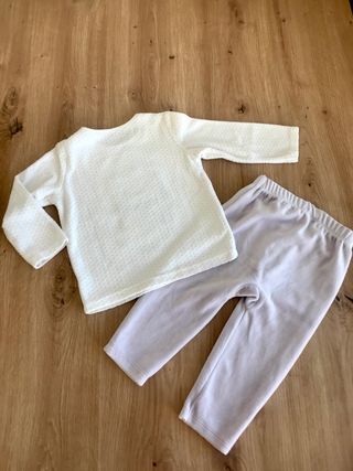 Pijama bebé niña 80 cm invierno pingüino 2 piezas