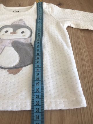 Pijama bebé niña 80 cm invierno pingüino 2 piezas