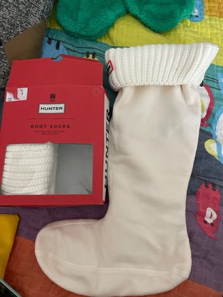 Calcetines Hunter Talla L Beige/Blanco