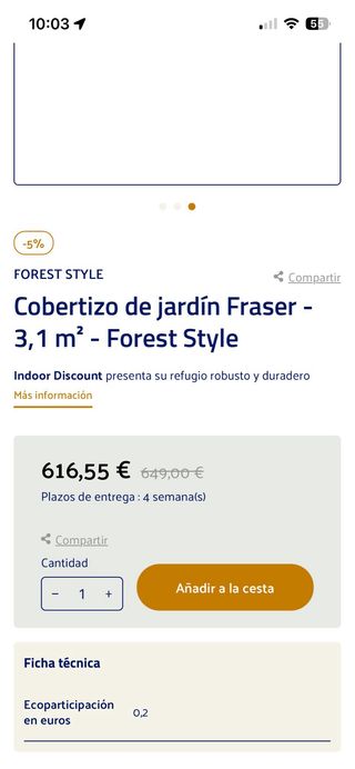 Caseta metálica Forest 3.1m2