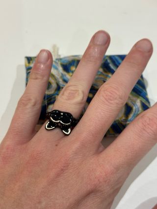 Anillo gato cerámica artesanal