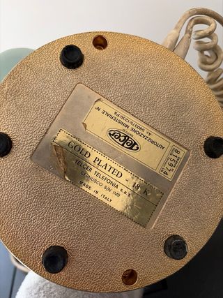 Telefono vintage Telcer azzurro e oro
