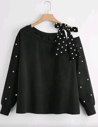 Sudadera Shein Talla XXXL Perlas Lazos