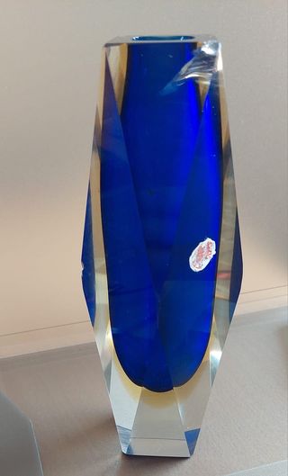 Vaso Murano Blu Flavio Poli Danneggiato