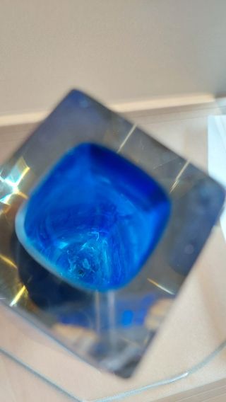 Vaso Murano Blu Flavio Poli Danneggiato