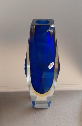 Vaso Murano Blu Flavio Poli Danneggiato