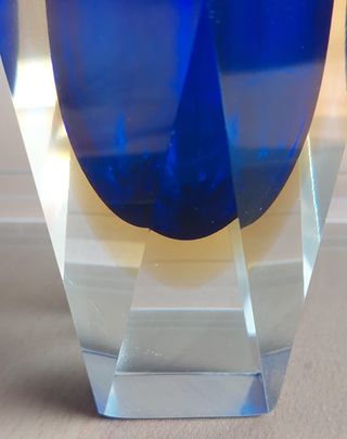 Vaso Murano Blu Flavio Poli Danneggiato