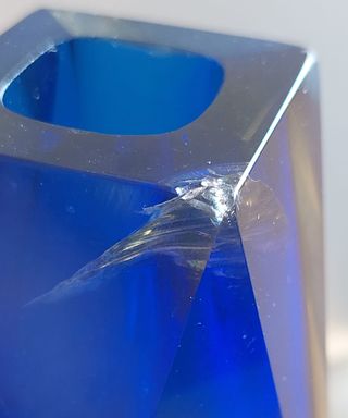 Vaso Murano Blu Flavio Poli Danneggiato