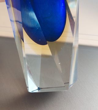 Vaso Murano Blu Flavio Poli Danneggiato