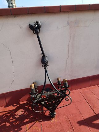 Lámpara de hierro forjado 4 brazos