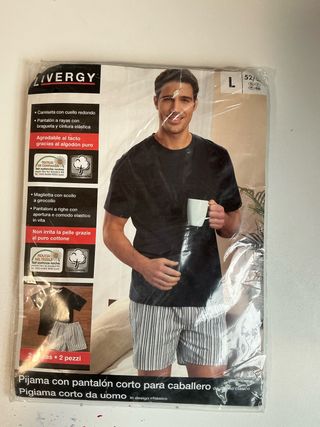 Pijama Livergy Talla L Camiseta y Pantalón Corto