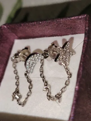 Orecchini Argento 925 Luna e Stella