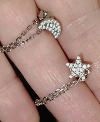 Orecchini Argento 925 Luna e Stella