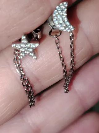 Orecchini Argento 925 Luna e Stella