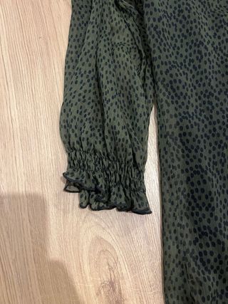 Vestido Zara Talla S Estampado Verde