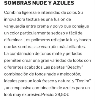 Estuche sombras azules Claudia Schiffer