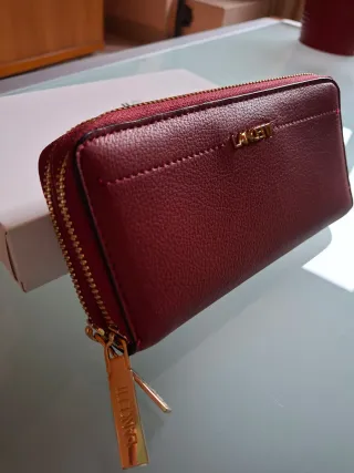 Portafoglio Lancetti doppio zip rosso