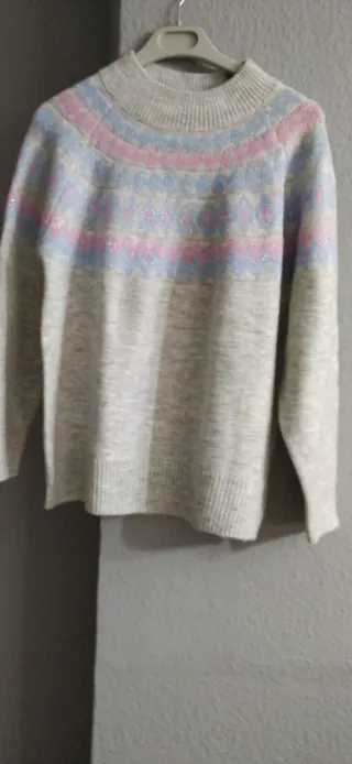 Jersey mujer cuello alto estampado