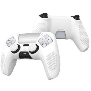 Funda Mando PS5 Antideslizante +Thumb Grips Blanca