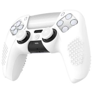 Funda Mando PS5 Antideslizante +Thumb Grips Blanca