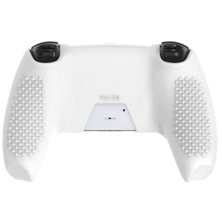 Funda Mando PS5 Antideslizante +Thumb Grips Blanca