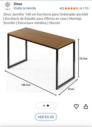 Mesa de oficina madera y metal