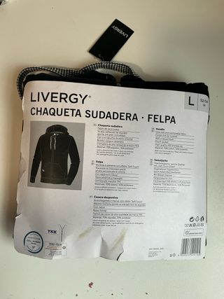 Chaqueta Sudadera LIVERGY Negra Talla L