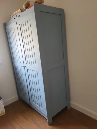 Armario madera 1.20m azul grisáceo