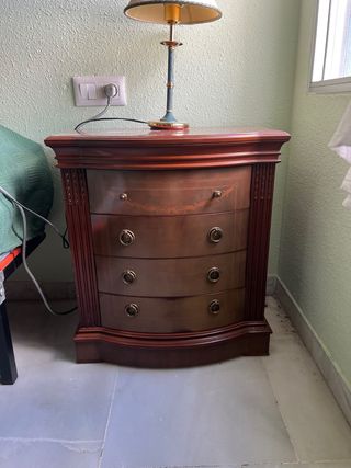 Mesita de noche vintage madera maciza