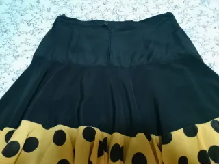 Falda Flamenco Sevillanas Lunares Amarillo Negro.