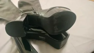 Botas charol brillantes altas T40