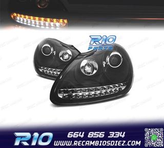 FAROS PARA PORSCHE CAYENNE 03-07 LUZ DIURNA XENON FONDO NEGR