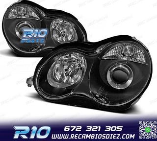 FAROS PARA MERCEDES CLASE C W203 00-04 FONDO NEGRO