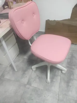 Silla escritorio rosa polipiel
