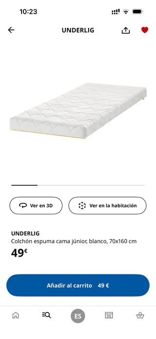 Cama infantil SNIGLAR Ikea + colchón